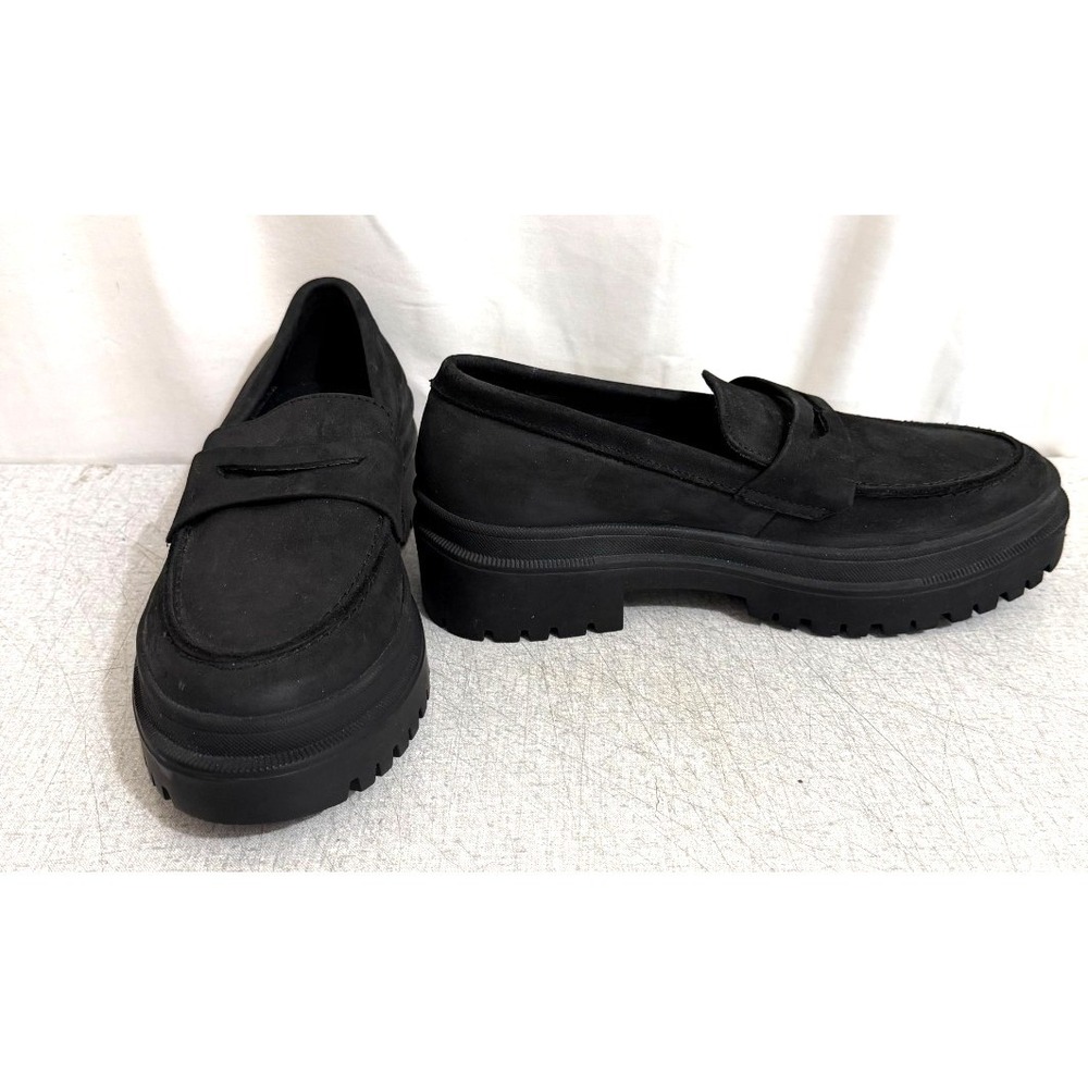 Patina by Portland Zoe Women's Size 7 Black Suede Platform Penny Loafers
